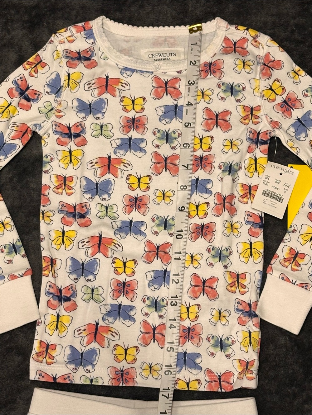 🆕 J. Crew White Butterfly Print Kids Cotton Pajama Set - Picture 5 of 10